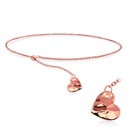 Rose Gold Plated Heart Silver Bracelet BRS-450-RO-GP